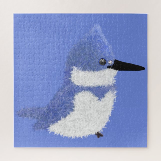 Modern charming belted kingfisher jigsaw puzzle (Vertical)
