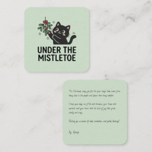 Modern Charming Black Cat Christmas Sweet Message Card