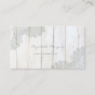 Modern  Charming,Lace,Wood Texture Business Card