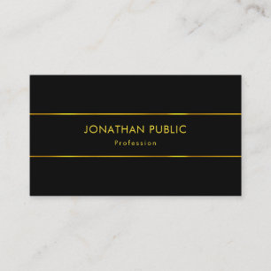 Modern Charming Top Elegant Black Gold Template Business Card