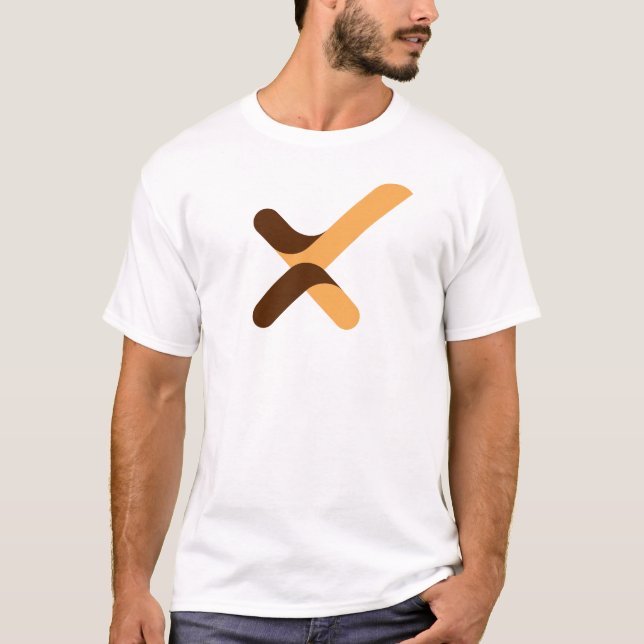 Modern Check mark Letter X Monogram T-Shirt (Front)