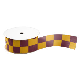 Modern Check Sports School Colours Fun Grosgrain Ribbon