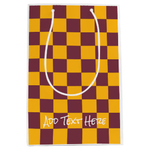 Modern Check Team Spirit School Colours College Fu Medium Gift Bag