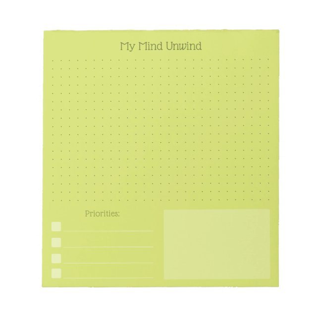 Modern Cheerful Brain Dump (Editable Text) Notepad (Front)