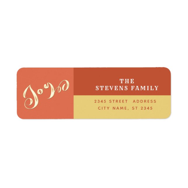 Modern cheerful colour block holiday script joy   (Front)