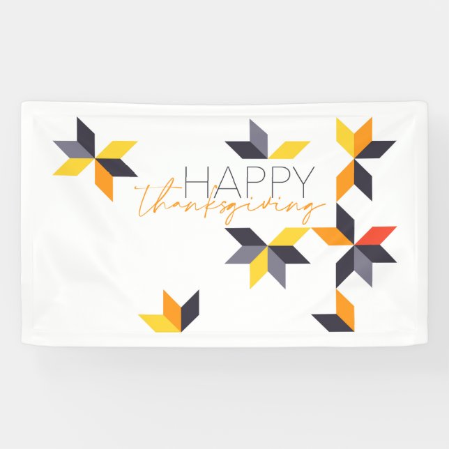 Modern, cheerful design of Happy Thanksgiving Banner (Horizontal)