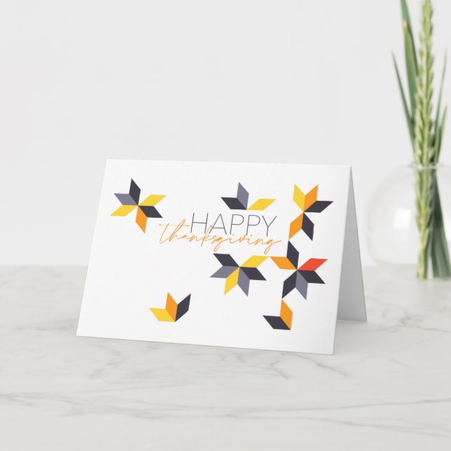 Modern, cheerful design of Happy Thanksgiving Holiday Card (Front)