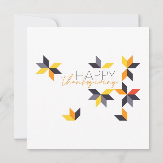 Modern, cheerful design of Happy Thanksgiving Holiday Card (Front)