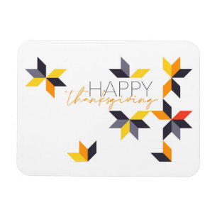 Modern, cheerful design of Happy Thanksgiving Magnet