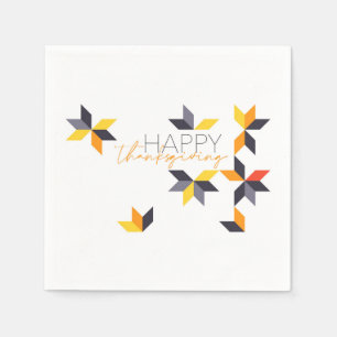 Modern, cheerful design of Happy Thanksgiving Napkin