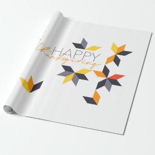 Modern, cheerful design of Happy Thanksgiving Wrapping Paper