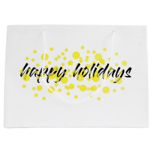 Modern, cheerful, fun graphic "Happy holidays" Large Gift Bag
