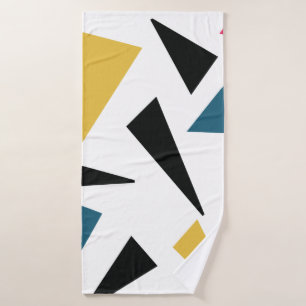 Modern, cheerful, fun, vibrant geometric pattern bath towel