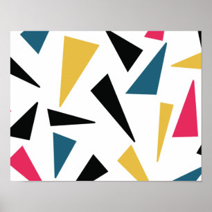 Modern, cheerful, fun, vibrant geometric pattern poster