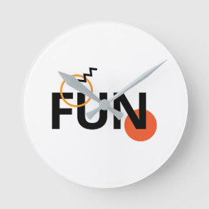 Modern, cheerful, lively, cool, trendy design Fun Round Clock