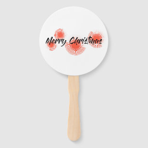 Modern, cheerful, playful design "Merry Christmas" Hand Fan