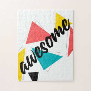 Modern, cheerful, trendy urban design of "Awesome" Jigsaw Puzzle