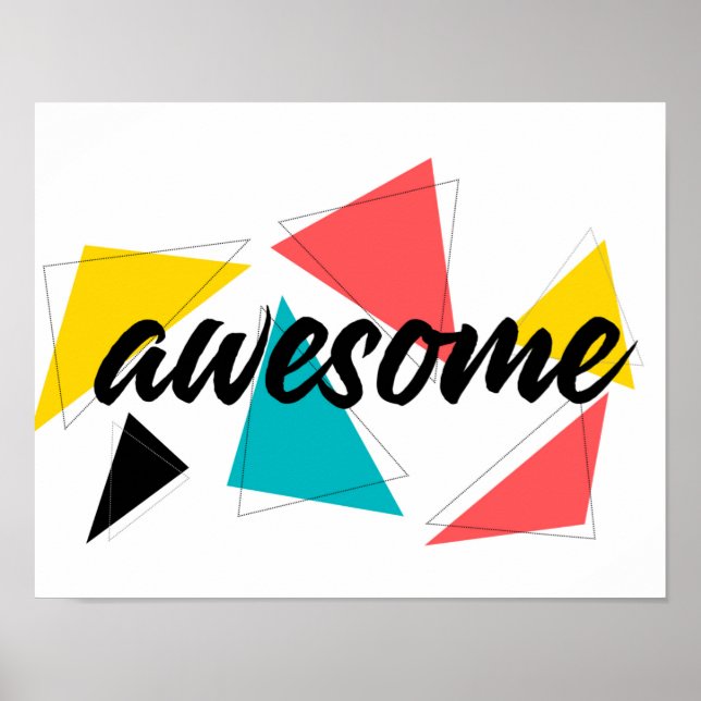 Modern, cheerful, trendy urban design of "Awesome" Poster (Front)