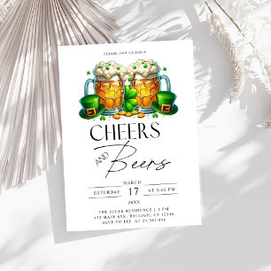 Modern Cheers and Beers St Patrick's Day Party Invitation
