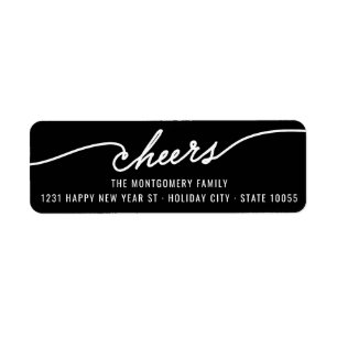 Modern Cheers Calligraphy Script Holiday Address