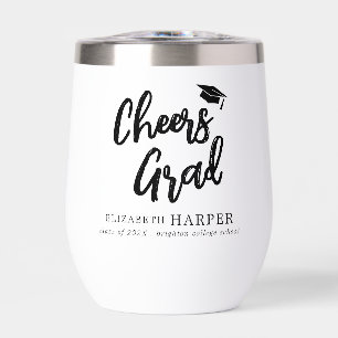 Modern Cheers Grad Brush Script Graduation 