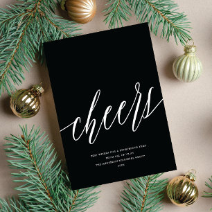 Modern Cheers Non-Photo Business Holiday Card