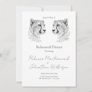 Modern Cheetah Rehearsal Dinner Elegant Design Invitation
