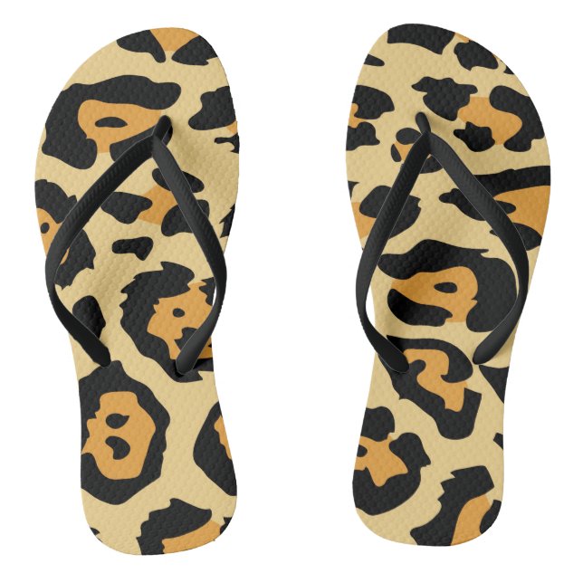 Modern Cheetah Spots Pattern Flip Flops (Footbed)