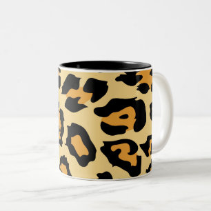 Modern Cheetah Spots Pattern Two-Tone Coffee Mug