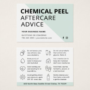 Modern Chemical Peel Aftercare Instruction Card