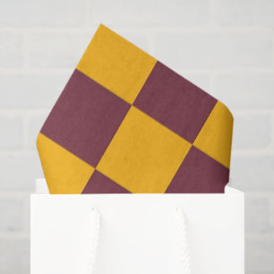 Modern Chequerboard Team Sports School Colours Fun Tissue Paper