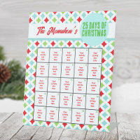 Modern Chequered 25 Days of Christmas Activity