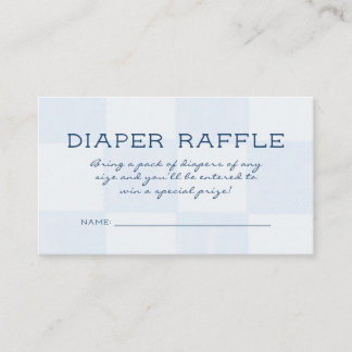 Modern Chequered Baby Shower Diaper Raffle Enclosure Card