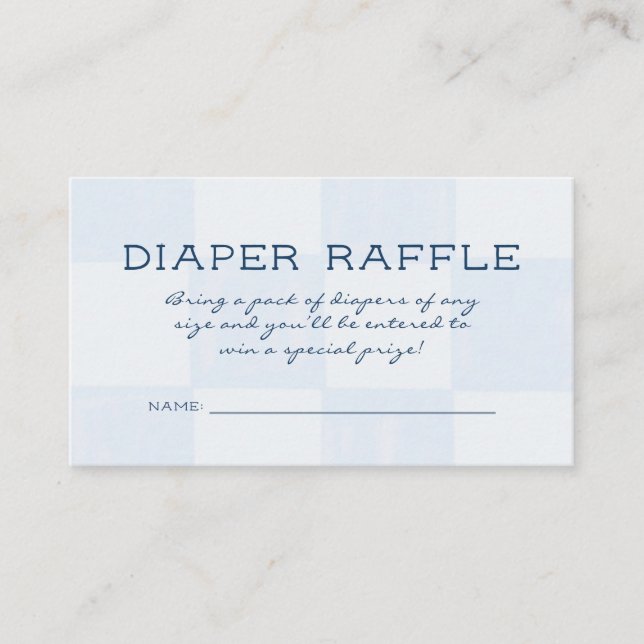 Modern Chequered Baby Shower Diaper Raffle Enclosure Card (Front)