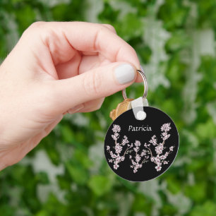 Modern Cherry Blossoms Design Key Ring
