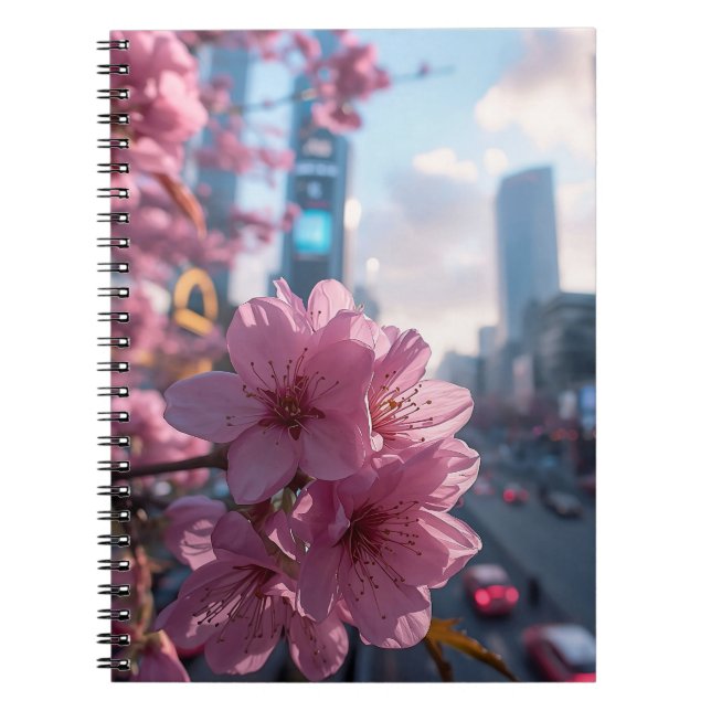 Modern Cherry Blossoms Notebook (Front)