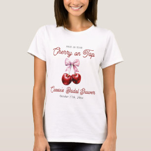 Modern Cherry On Top Pink Bow Bridal Shower