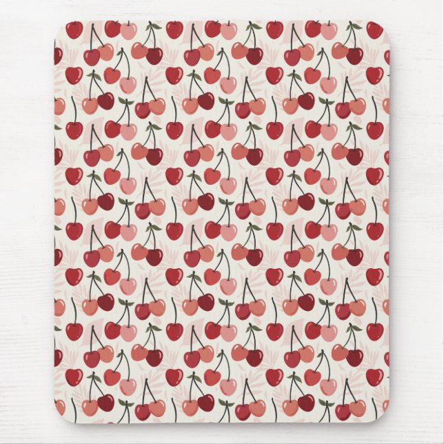 Modern Cherry Pattern Mouse Mat (Front)
