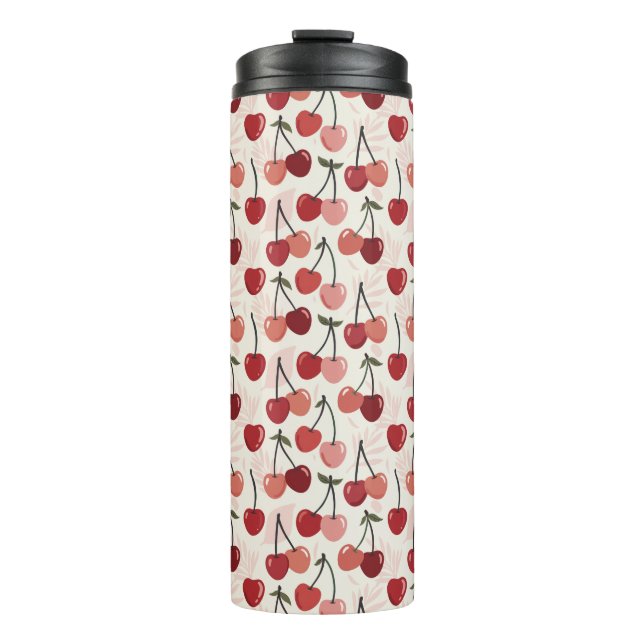 Modern Cherry Pattern Thermal Tumbler (Front)