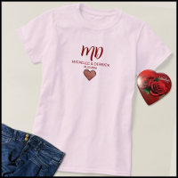 Modern Cherry Red Monogram Husband & Wife Name