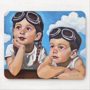 Modern Cherub Painting - Rembrandt Inspired Art Mouse Mat