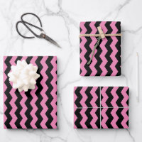 Modern Chevron Black and Pink Pattern 