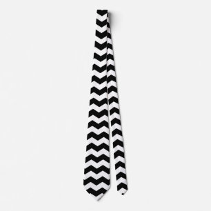 Modern Chevron Black and White Pattern  Tie