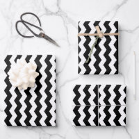 Modern Chevron Black and White Stripes Pattern