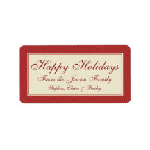 Modern Chevron Christmas Holiday Gift Label or Tag
