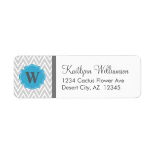 Modern Chevron Custom Monogram Address Labels