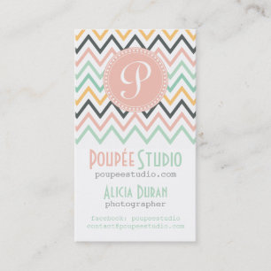 Modern Chevron Elegant Personalised Professional Business Card