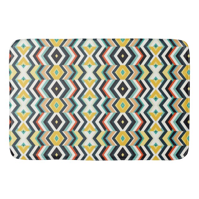 modern chevron Geometric pattern Bath Mat (Front)