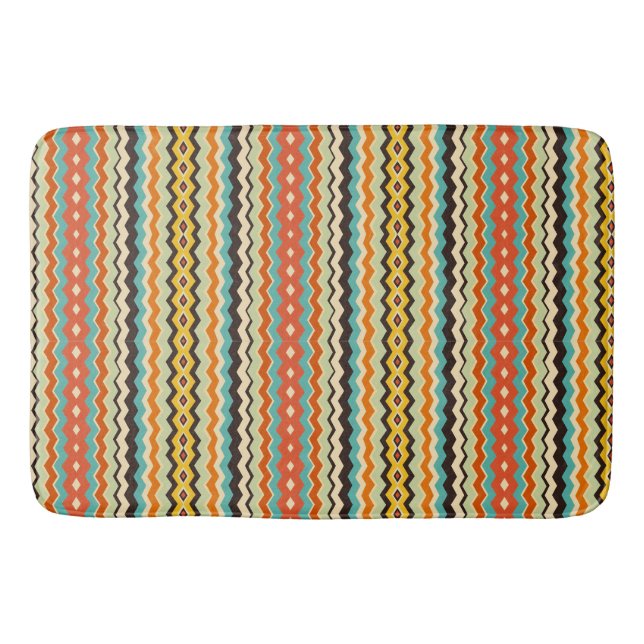 modern chevron Geometric pattern Bath Mat (Front)