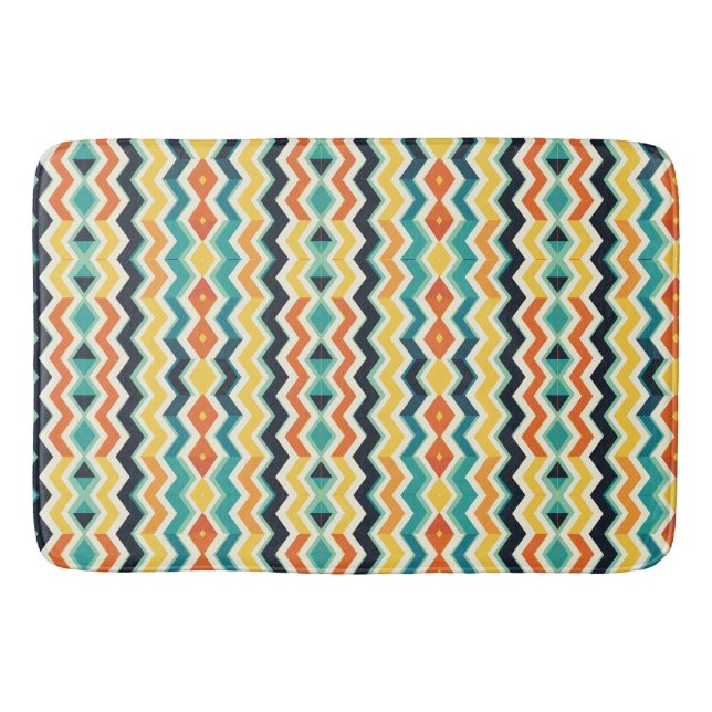 modern chevron Geometric pattern Bath Mat (Front)